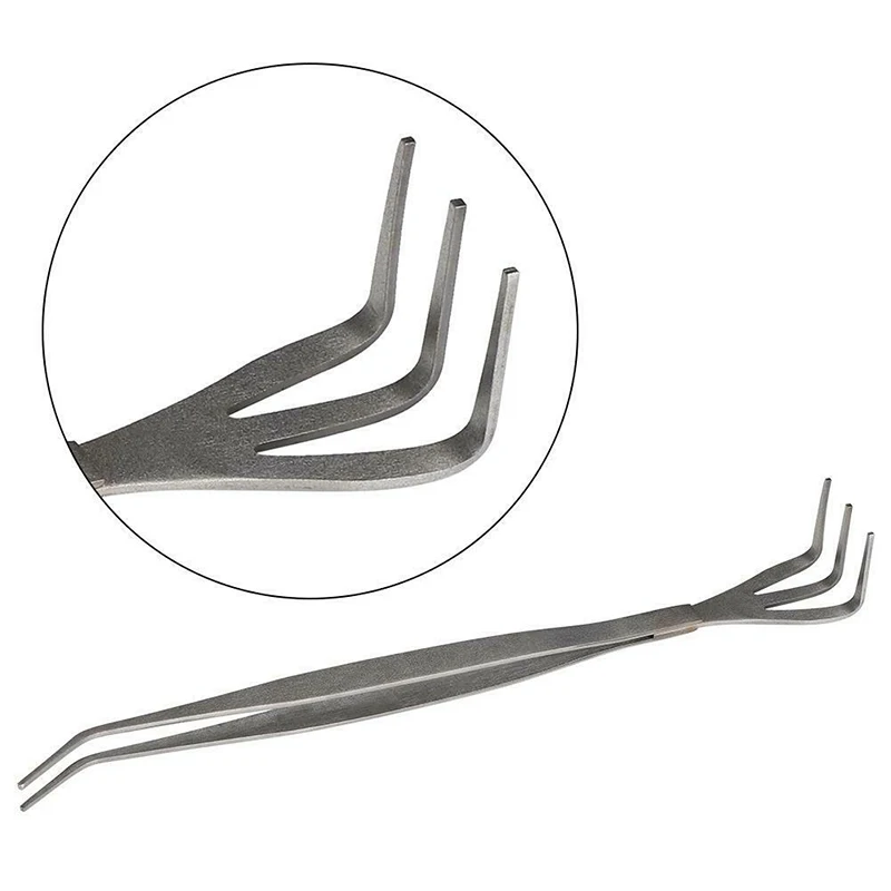 

2 in 1 Stainless Steel Bonsai Gardening Tools Root Rake Spatula Tweezers Garden LI