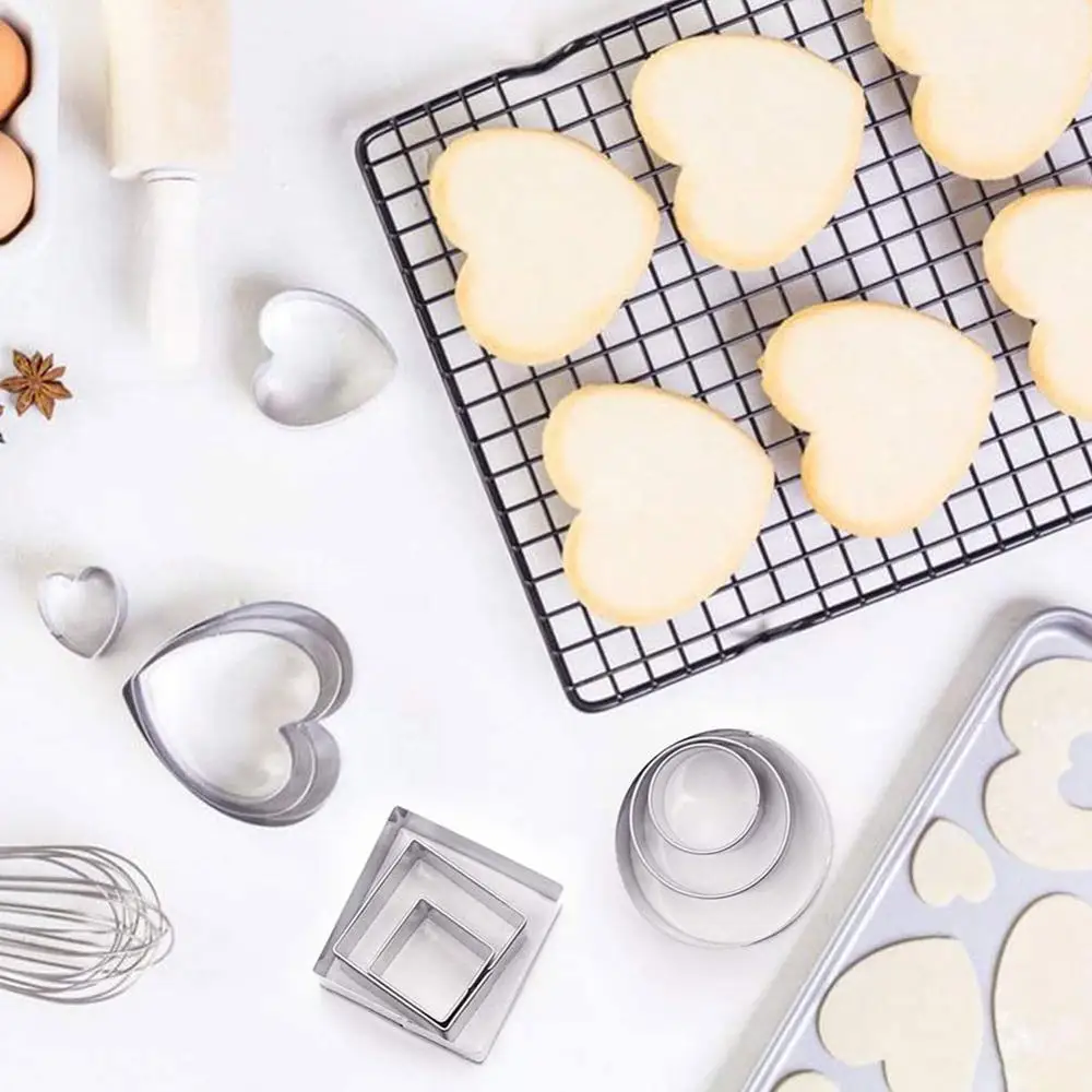 24pcs Stainless Steel Mini Cookie Cutter Set Biscuits Baking Pastry Cutters Slicers Kitchen Mould For Cake Decor Mold | Дом и сад