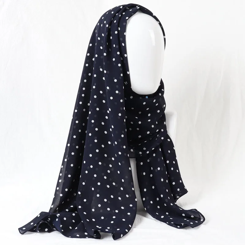 4 Женский цветочный пузырь шифон хиджаб шарф Обертывания мягкие длинные мусульманские платки в горошек шифоновые шарфы хиджабы - Цвет: 4