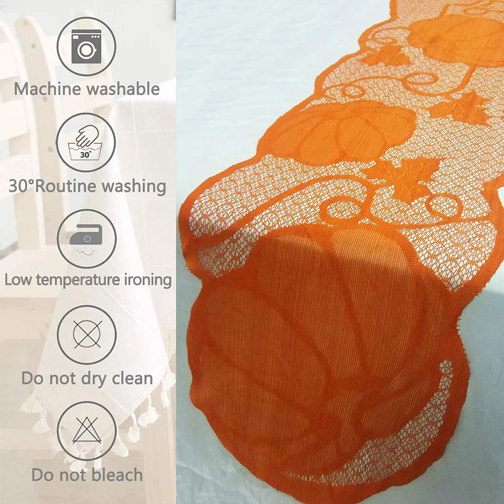 День благодарения Тыква кленовый узор кружевная скатерть каминная занавеска