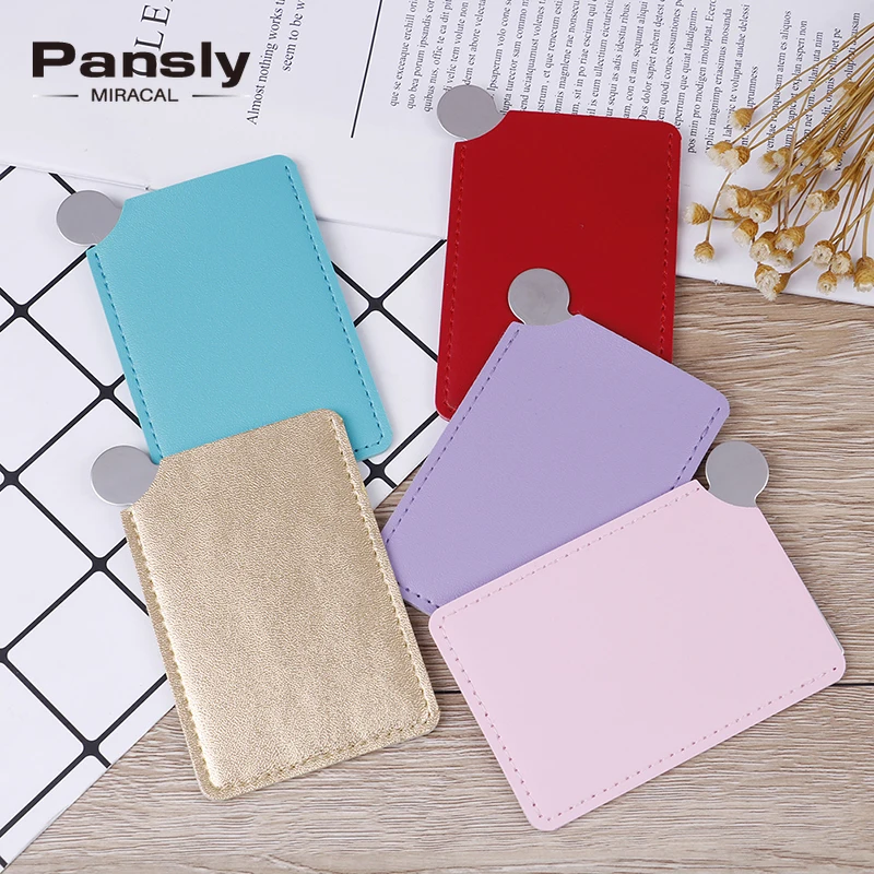 Зеркало для макияжа из нержавеющей стали с логотипом небьющееся портативное