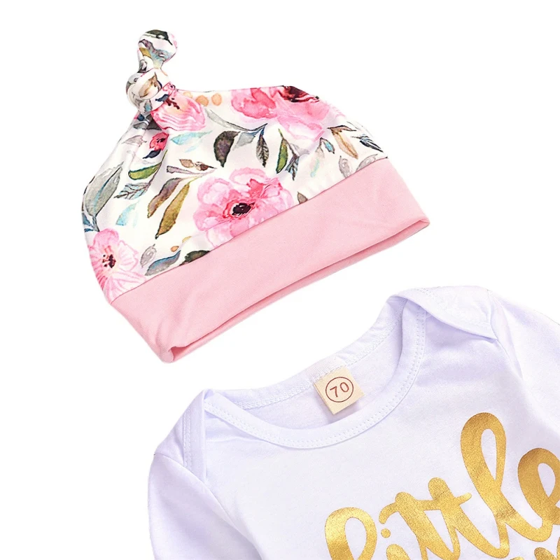 

2021 Spring New Baby Girl Sister Clothing Newborn Clothing Kids Girls Alpha-Printed Romper + Floral Printed Pants + Headband Set