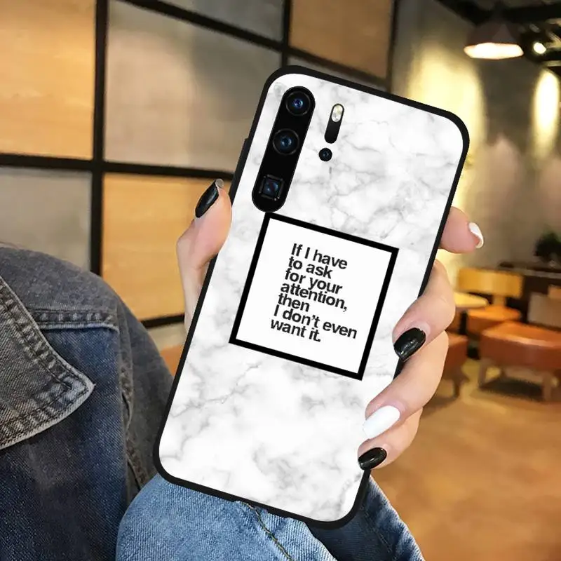 

marble Alphabetic text pattern Phone Case For Huawei honor Mate P 9 10 20 30 40 Pro 10i 7 8 a x Lite nova 5t