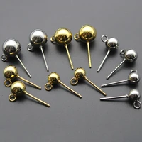 20pc hypoallergenic 316 stainless steel ball beads head stud earring pins diy nails ear stud for jewelry making finding 3 4 6 mm