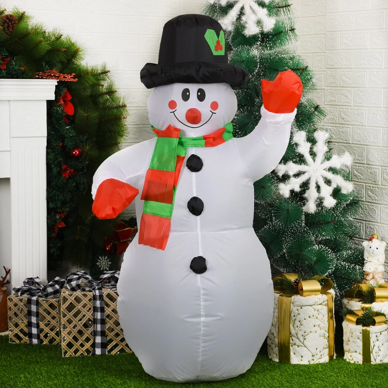

New Year Inflatable Christmas Cartoon Snowman Inflatable Doll Christmas Decoration Snowman Inflatable Model with Hat