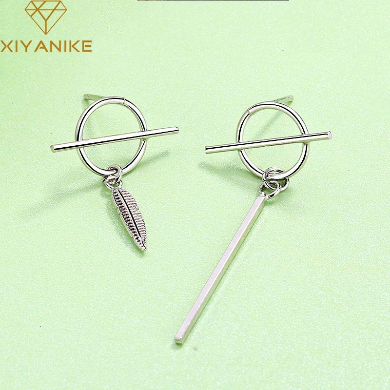 Серьги кисточки Асимметричные женские из серебра 925 пробы с