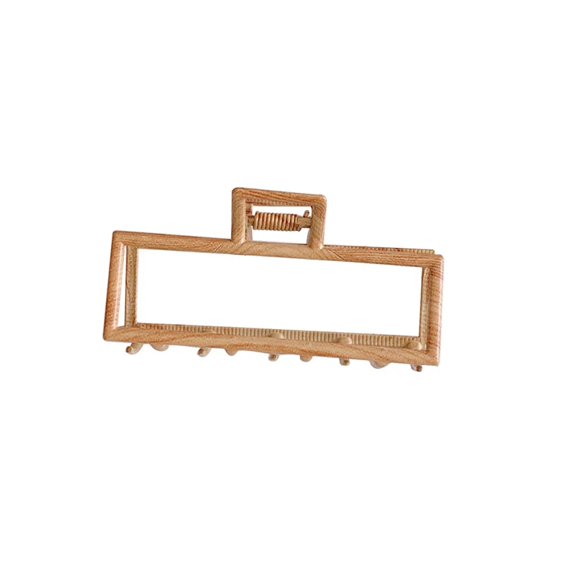 

2021 New Women Elegant Wood Grain Hollow Geometric Metal Hair Claw Vintage Hair Clips Headband Hairpin Fashion Hair Accessories