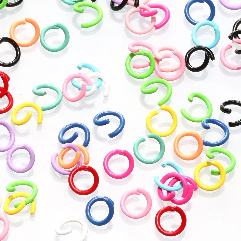 

100pcs/lot 1.2x8mm Colorful Metal Open Single Loops Jump Rings & Split Ring Connector For Diy Jewelry Making Findings Supplies