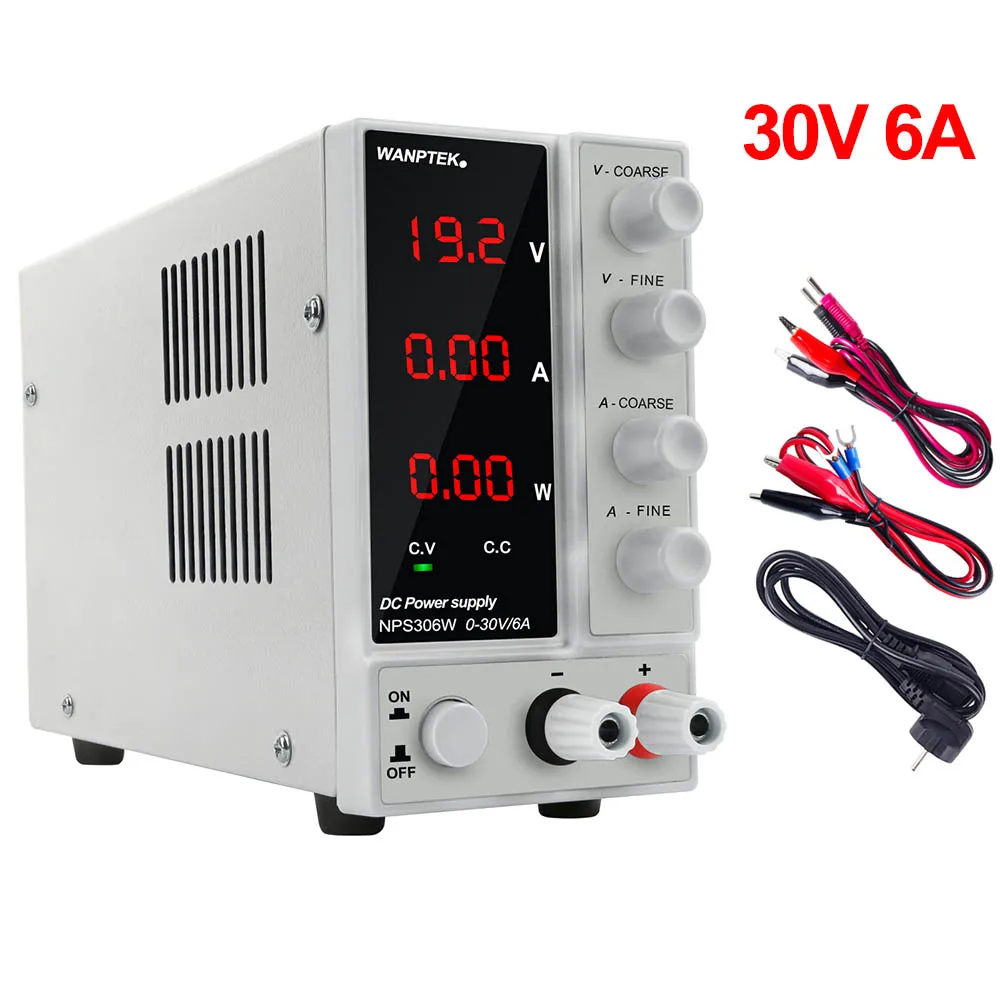 Wanptek DC лабораторный Регулируемый источник питания Lab 30 в 10A 5A импульсный источник питания стабилизаторы напряжения 30 В DIY - Цвет: 30V 6A