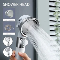high pressure 3 spray setting pressurized shower perforated free bracket adjustable hose bathroom accessories shower set