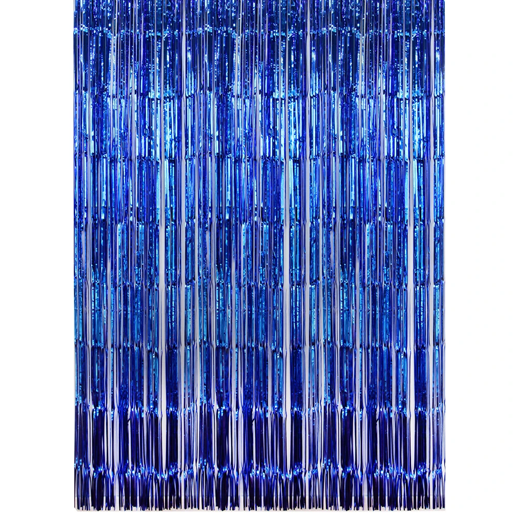 

SUNBEAUTY 3ft x 8ft Fringe Foil Curtain Party Tinsel Backdrop for Birthday Wedding Party Door Window Decoration
