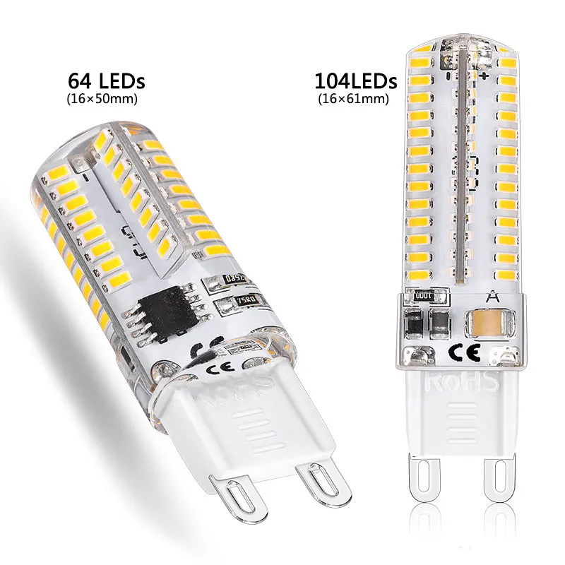 

G9 LED Lamp AC220V 3014 4W 7W 10W LED Crystal Silicone Candle Replace 20-35W Halogen Christmas Bedroom LED Lights For Home