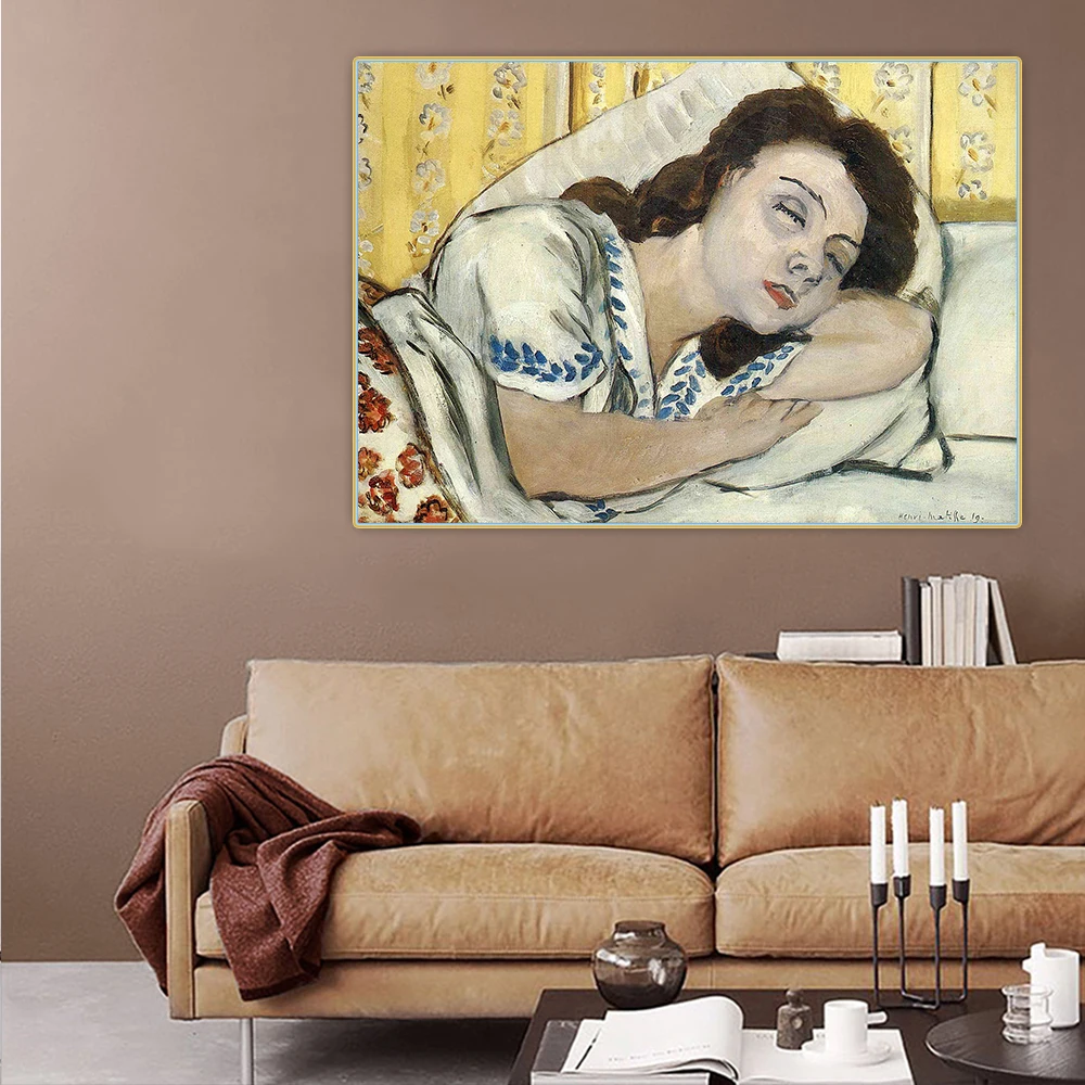 

Canvas Oil Painting Henri Matisse"Portrait Of Margurite Sleeping"Wall Art Aesthetic Backdrop Home Room Interior Decoration