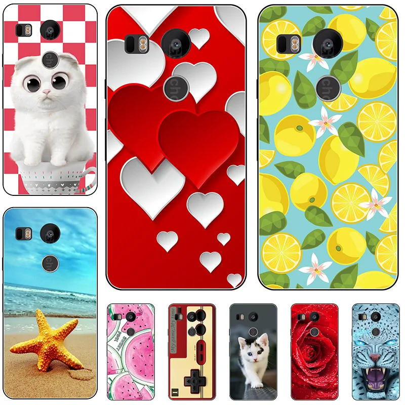 Phone Case For LG Google Nexus 5X Nexus5X Angler H79 Silicone Fashion Flower Pattern Painted Protective Cover For LG Nexus 5X