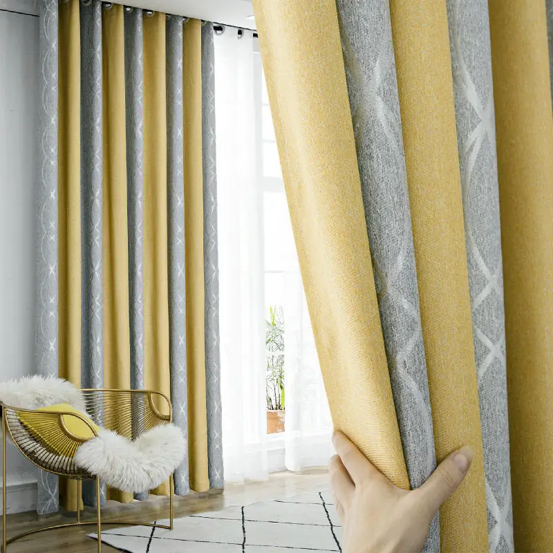 

Желтые оконные занавески в полоску высотой 310 см для гостиной, синие занавески для спальни, занавески для салона