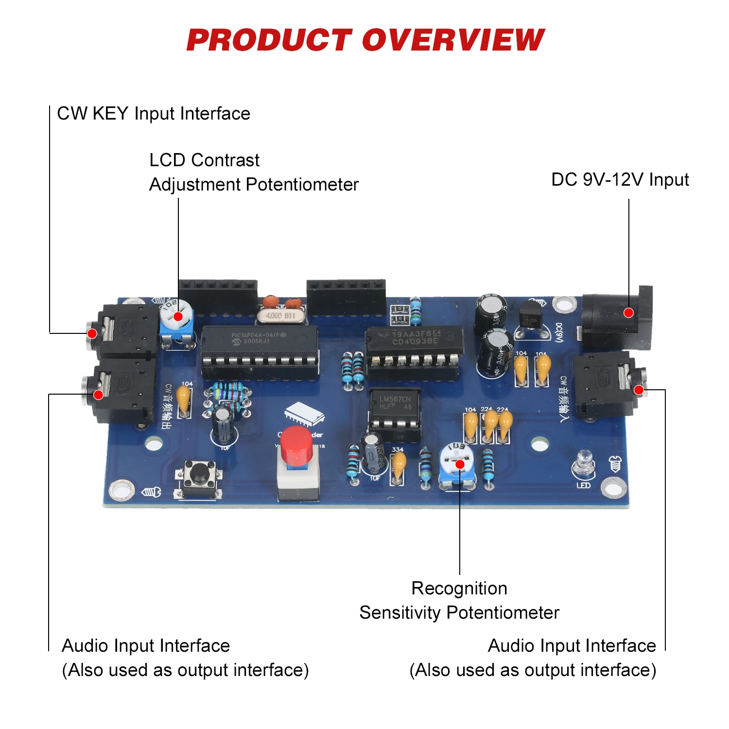 Радиоприемник KKmoon Ham CW считыватель кодов Morse переводчик для практики кеинга |