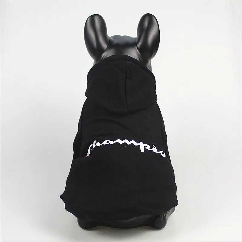 back Black white Japanese and Korean style dog clothes pet tide brand cat French bulldog hooded sweater coat suitable for medium size - Цвет: back