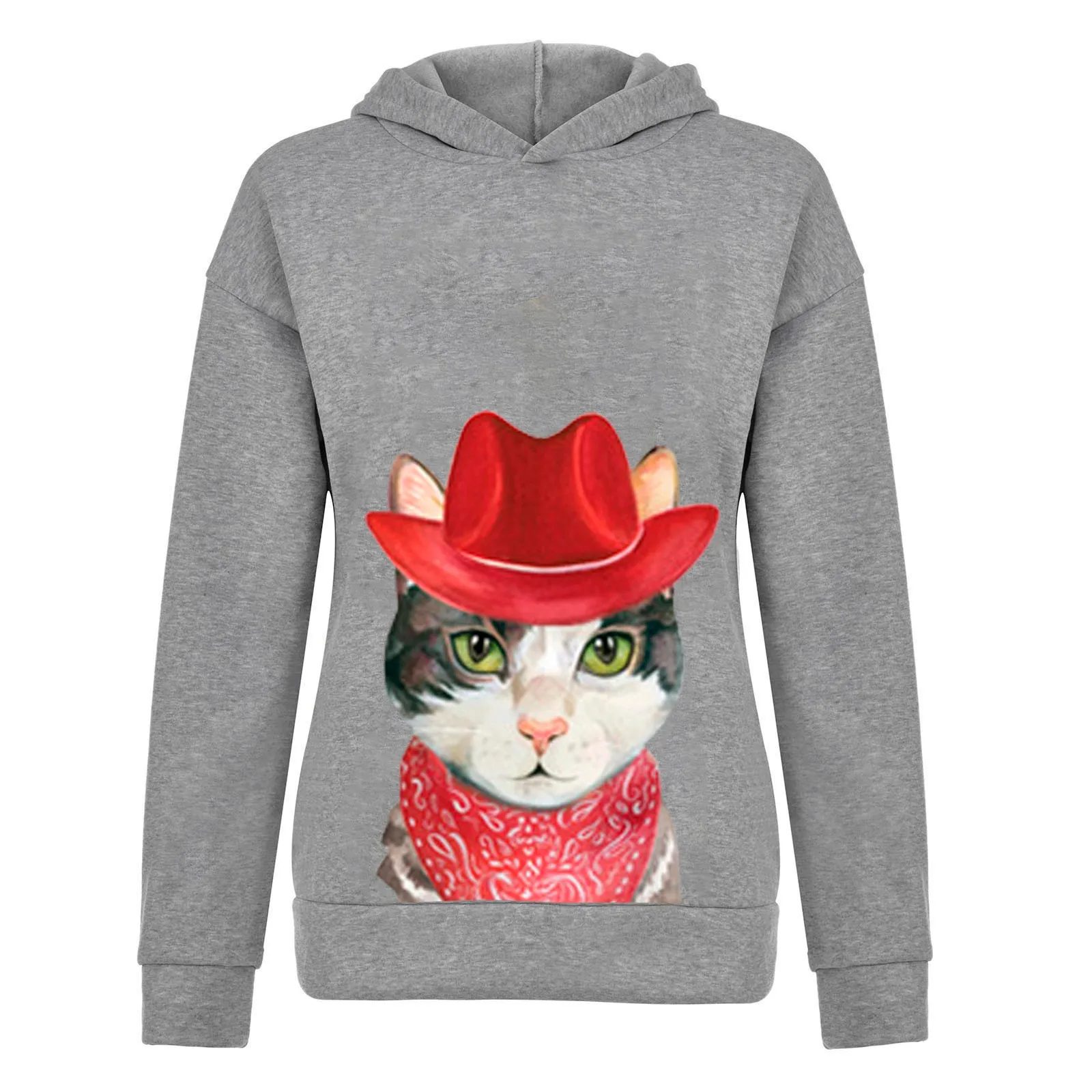 New women sweetshirts crewneck sweatshirt Casual Hoodies Cat Print Jumper Tops Ladies Sweatshirt Tee clothes sudaderas para muj