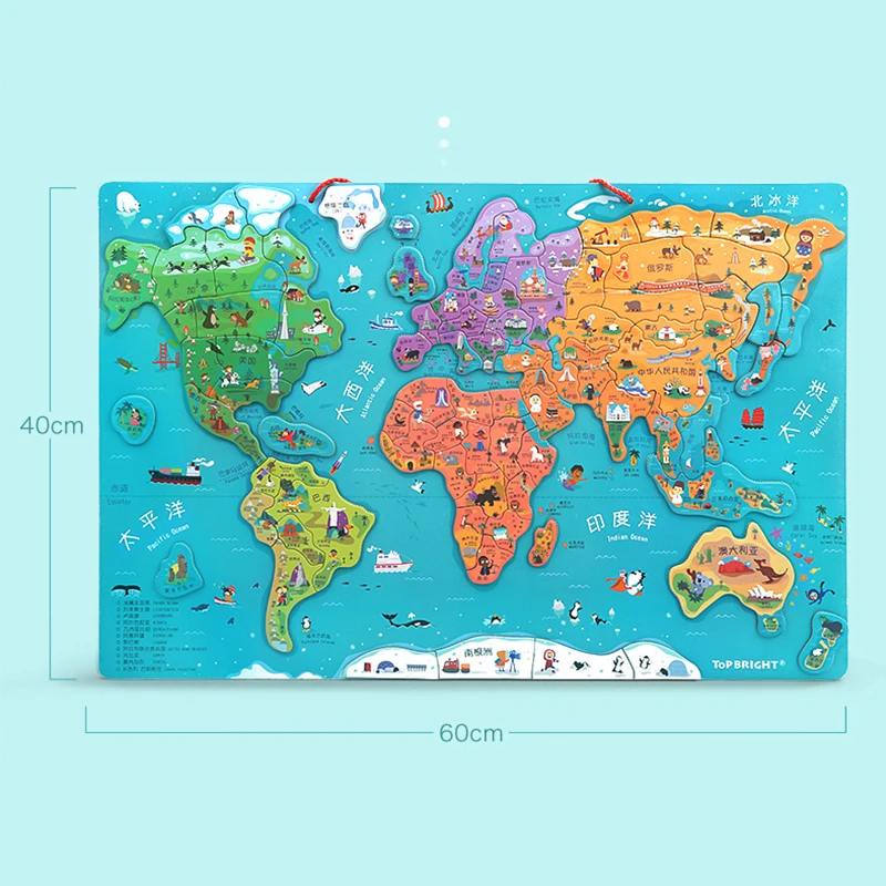 Большая карта мира детская игрушка материалы Монтессори обучающие игрушки для