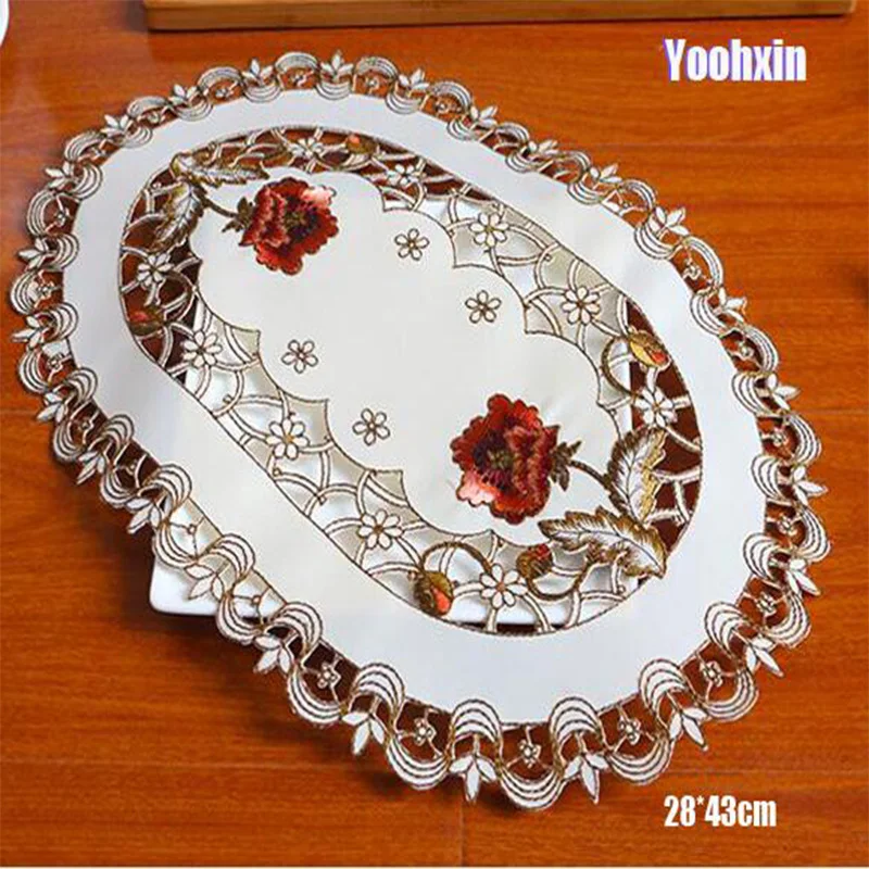 

Modern Lace Embroidery Place Table Mat Cloth Pad Cup Mug Drink Datin Doilies Dining Glass Tea Coaster Christmas Placemat Kitchen