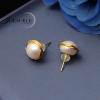 wedding real natural fresh water pearl stud earrings white cute stud earring for women fine jewelry