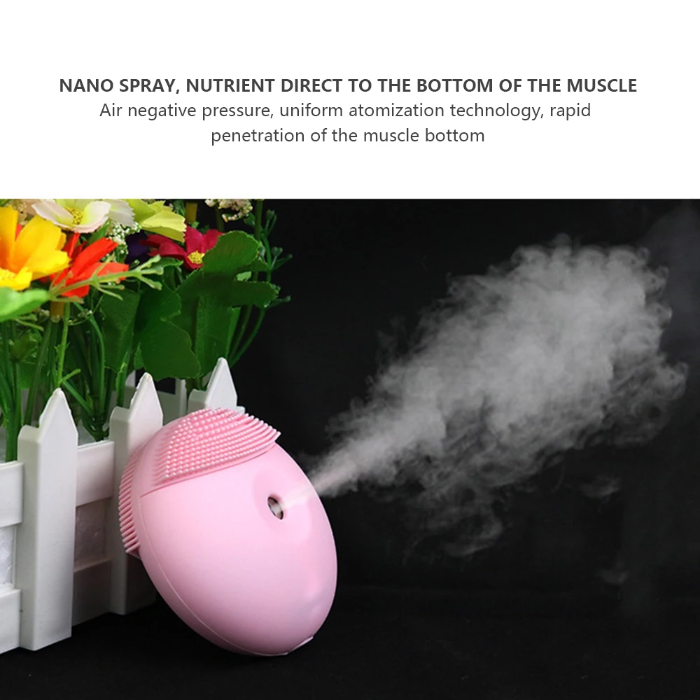 Electric Facial Cleansing Brush Sonic Vibration Mini Face Cleaner Silicone Deep Pore Cleaning Waterproof Massage | Красота и здоровье