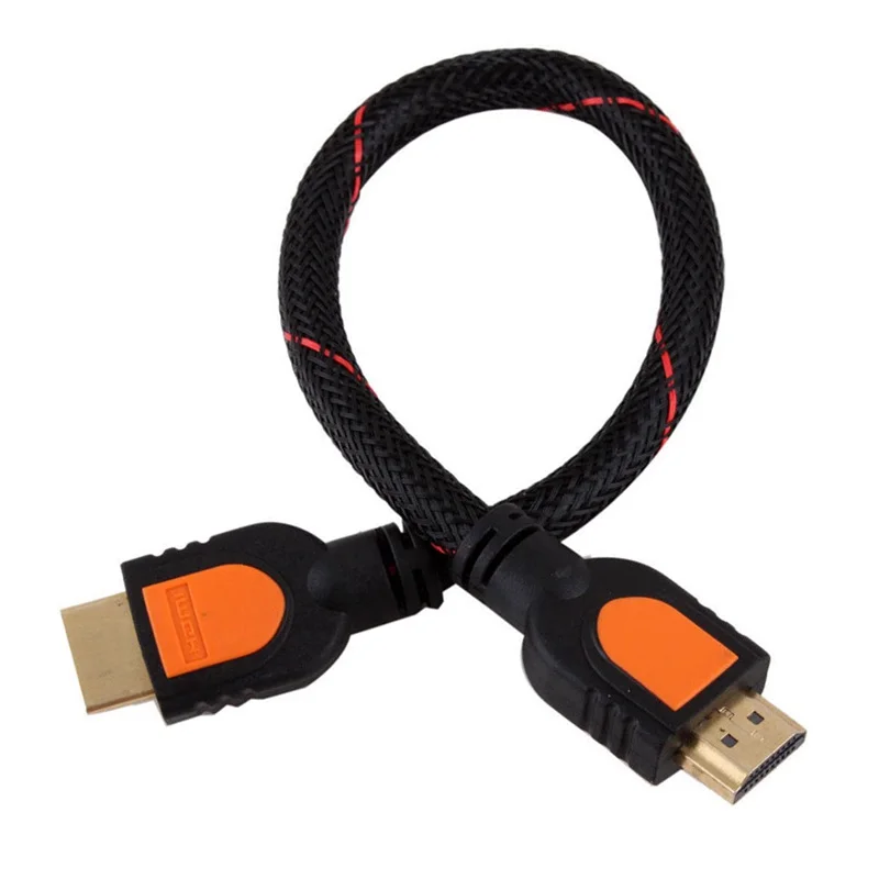 1 фут короткий кабель HDMI для HD TV 3D 1080p One Feet 4 Плетеный золотой | Электроника