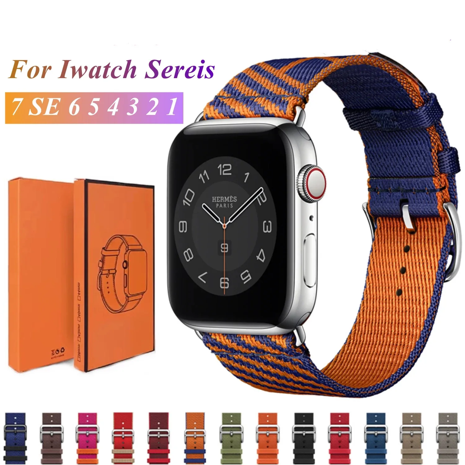 

Ремешок нейлоновый для Apple Watch Band 45 мм 41 мм, плетеный спортивный браслет для IWatch 7 6 5, 38 мм 44 мм 40 мм, аксессуары для спортивных браслетов