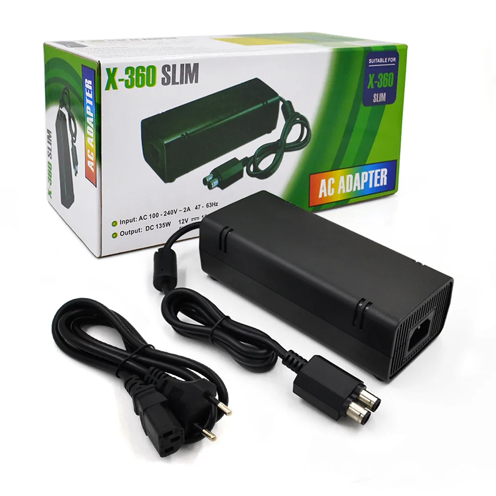 

AC Adapter Power Supply For Xbox 360 Slim With Charger Cable 135W Universal 110-220V