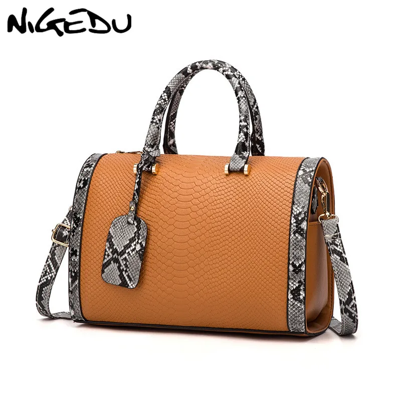 Женская сумка NIGEDU с кисточками женская Бостон из искусственной кожи узором под