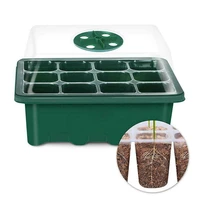 12 cells plastic with dome and base seedling trays germination box 1pc plant seeds grow box garden accessories garden tools