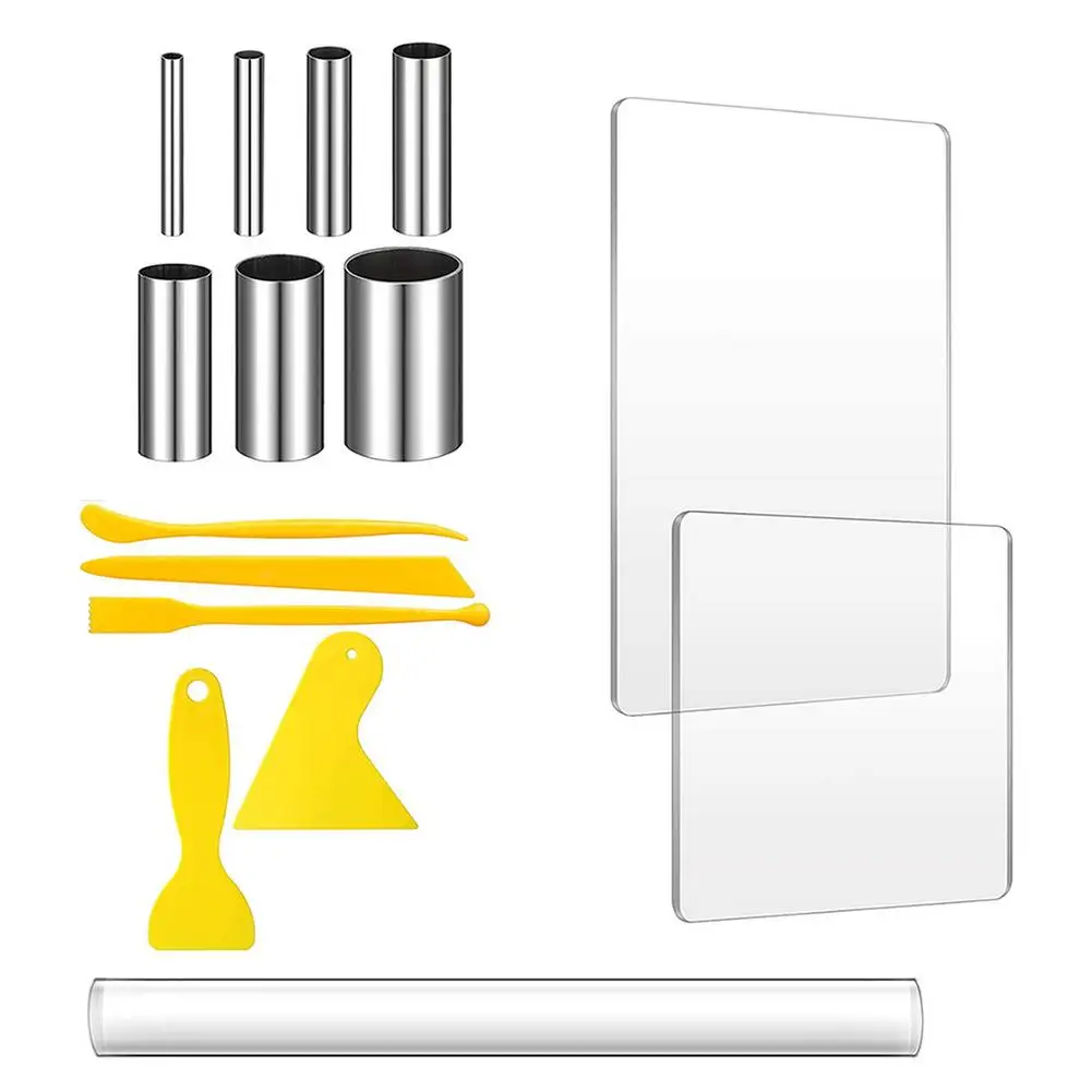 

Rubber Clay Tools Clay Sculpting Tools Set Includes Acrylic Clay Roller With Acrylic Sheet Scraper And Stainless Steel Clay Cutt