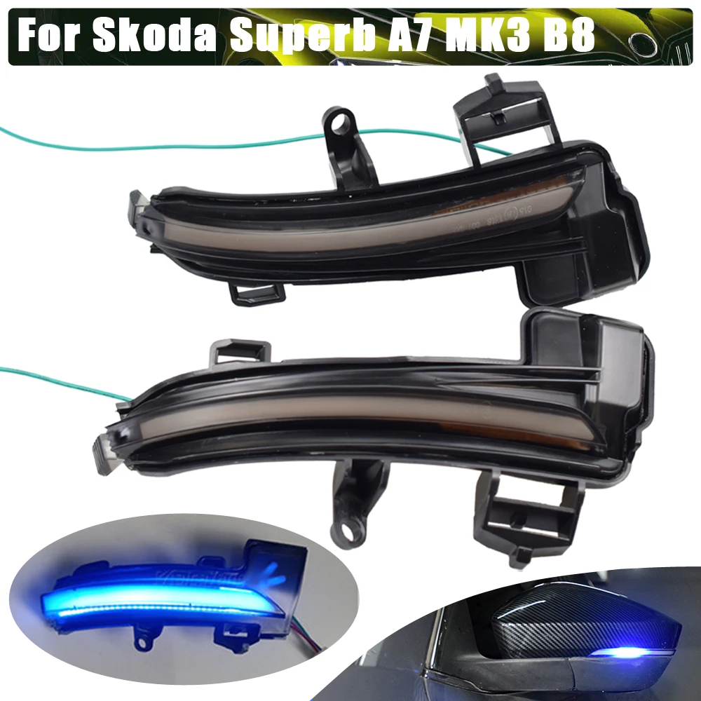 

2 шт., Светодиодные поворотники для Skoda Superb B8 MK3 III Тип 3 в 2016-2019