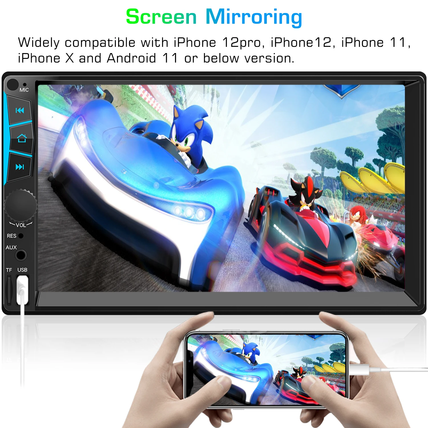 

2DIN, MP3- 7- , Bluetooth, Mirrorlink
