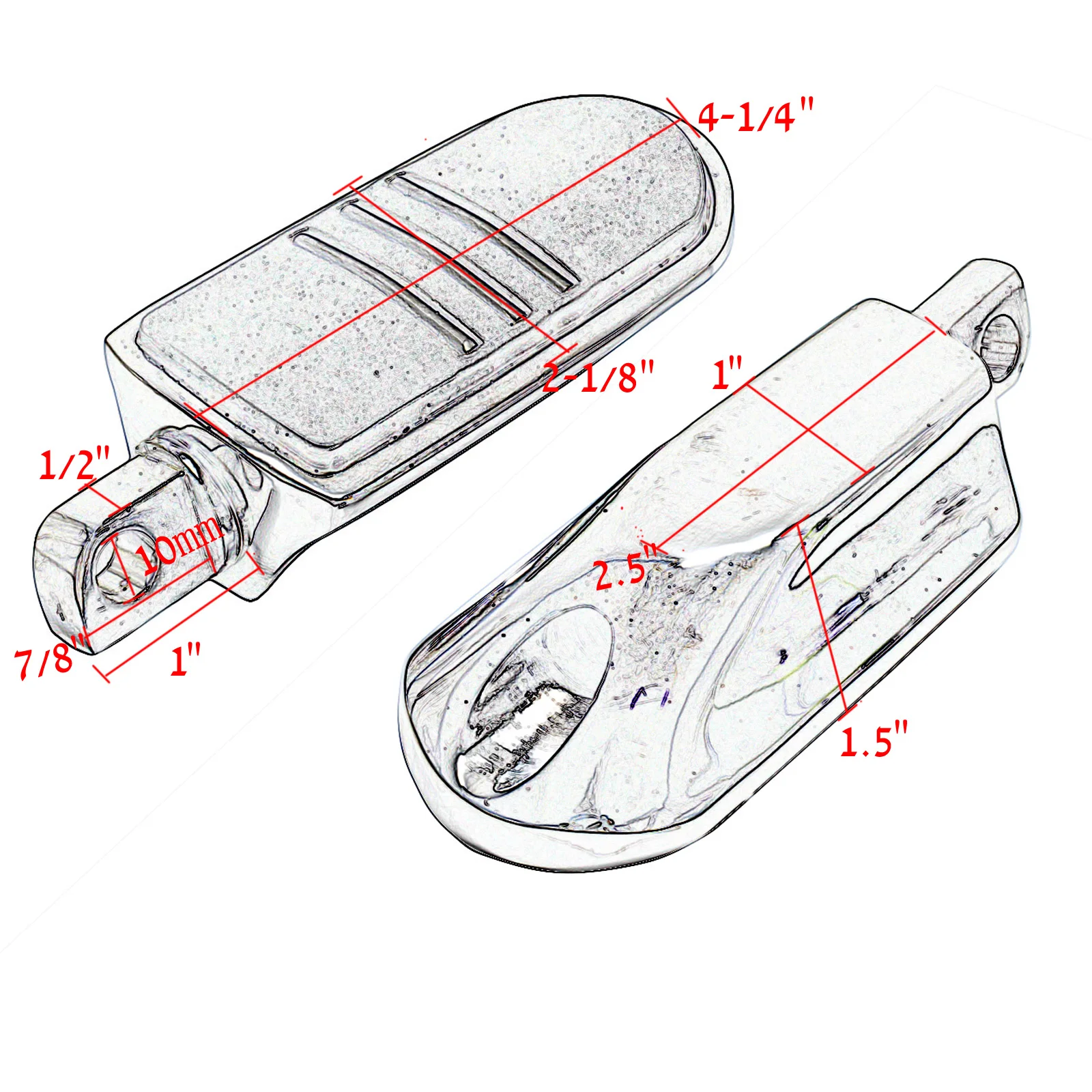 Male Mount Motorcycle Rubber Footrest Footpegs Floorboard For Harley Iron XL 883 1200 Street 750 500 Touring Custom Dyna Softail