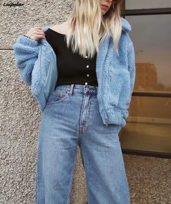 

Laipelar New Winter Rainbow Tie Dye Teddy Coats And Jackets Women Streetwear Faux Fur Polar Fleece Plush Oversized Hoodie