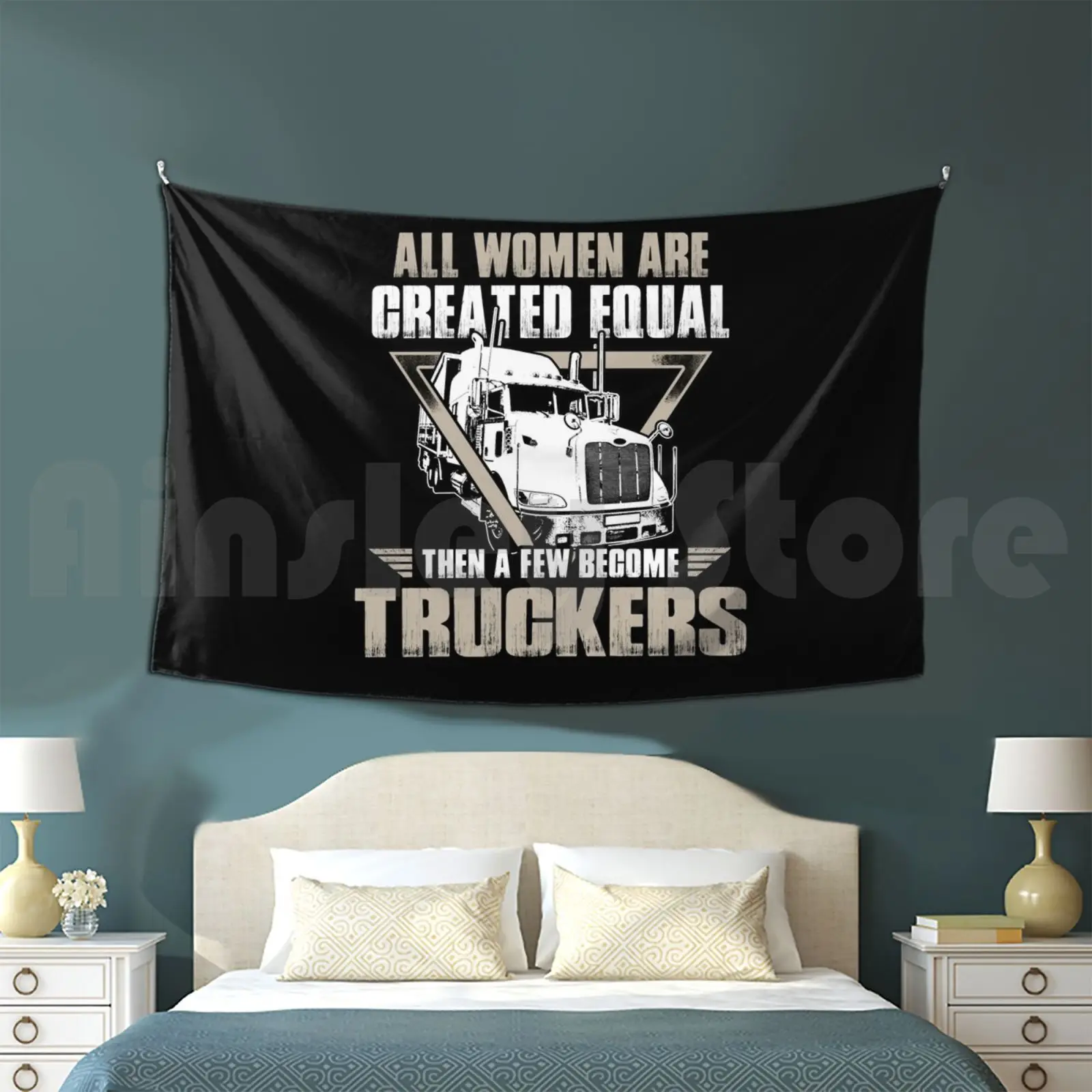 

Женский грузовик водитель логистика автострада грузовик подарок гобелен грузовик тракер работа автобан