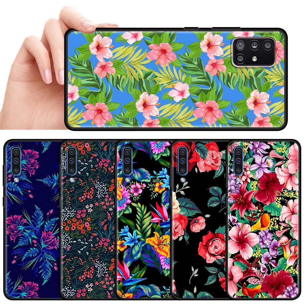 

Hot Tropical Flowers Colourful Back Case for Samsung Galaxy A51 A21s A12 A71 A31 A52 A32 5G A02s A72 A41 A11 A51 A42 Phone Bag