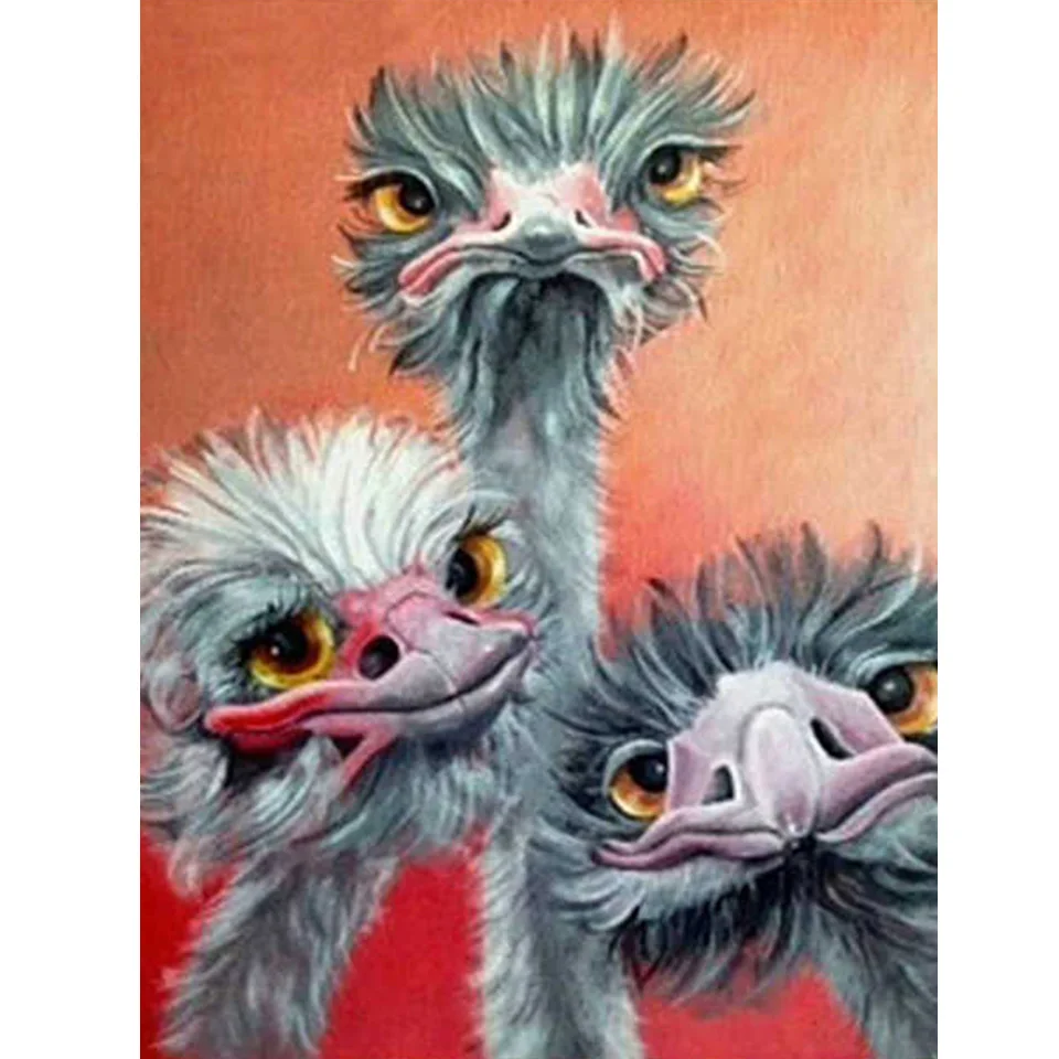 Набор для алмазной вышивки страусом картина из квадратных/круглых страз 5D сделай