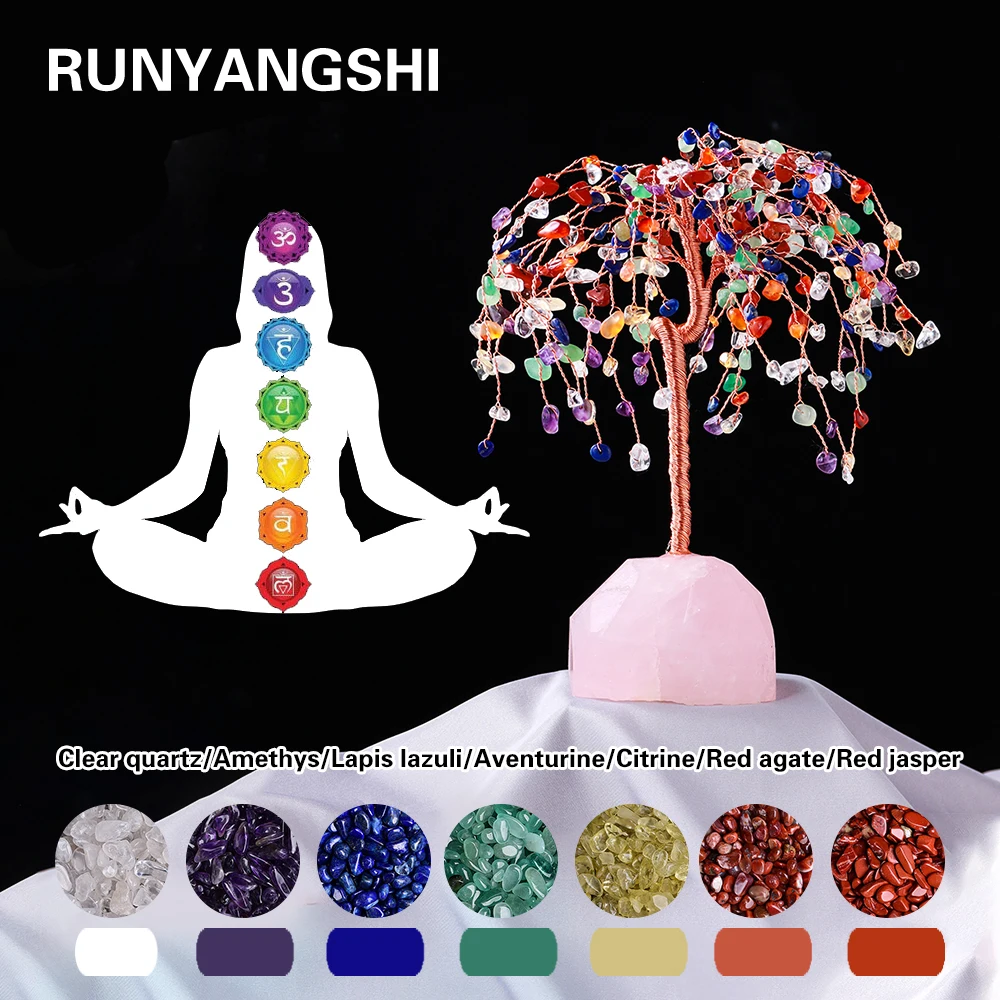 

Runyangshi Natural Crystal Tree Rose Quartz Rough Bases Gemstone Chakra Amethyst Reiki Healing Money Tree Feng Shui Home Decor