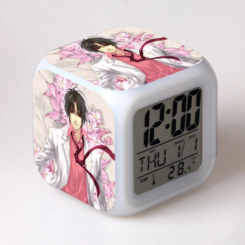 Светодиодный Красочные стетящиеся волосы цифровые будильники сенсорный