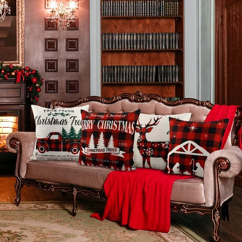 

Christmas Pillow Covers for Christmas Decor Buffalo Check Throw Pillow Covers Buffalo Plaid Christmas Decorations