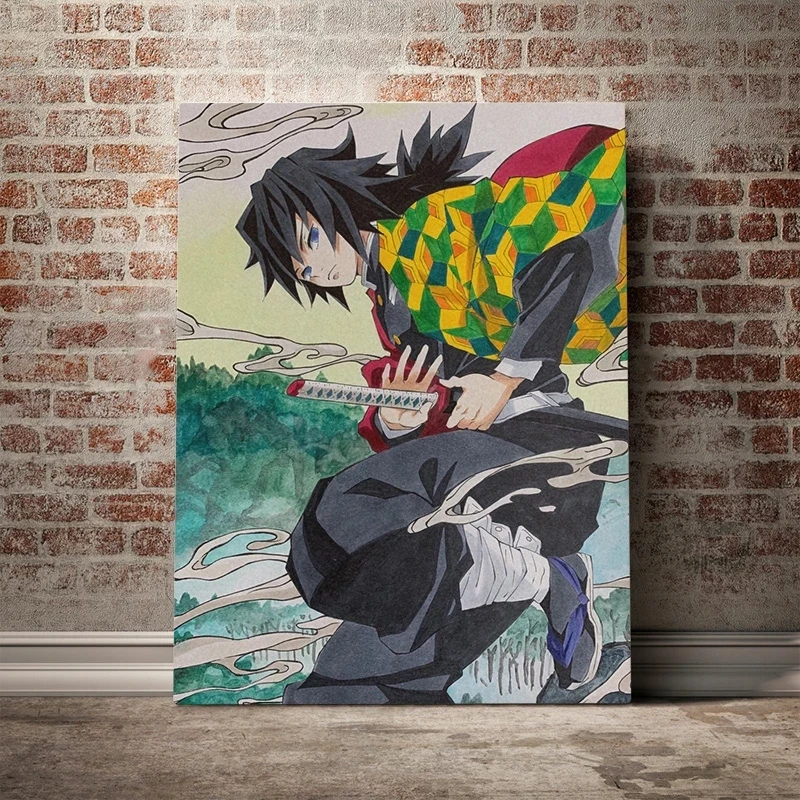 

Giyu Tomioka Kimetsu No Yaiba Anime Prints Demon Slayer Canvas Poster Painting Picture Modular Wall Art Bedroom Study Home Decor