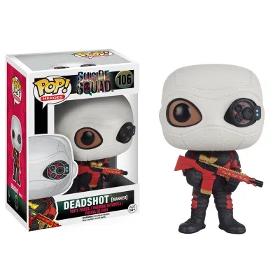 106 with box FUNKO POP отряд самоубийц Харли Квинн Джокер Дэдшот Виниловая фигурка Коллекционная модель игрушки для детей подарок на Хэллоуин - Цвет: 106 with box