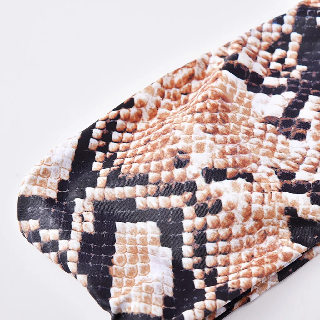 2020 сексуальный купальник Женский бандажный из двух частей топ-бикини со змеиным