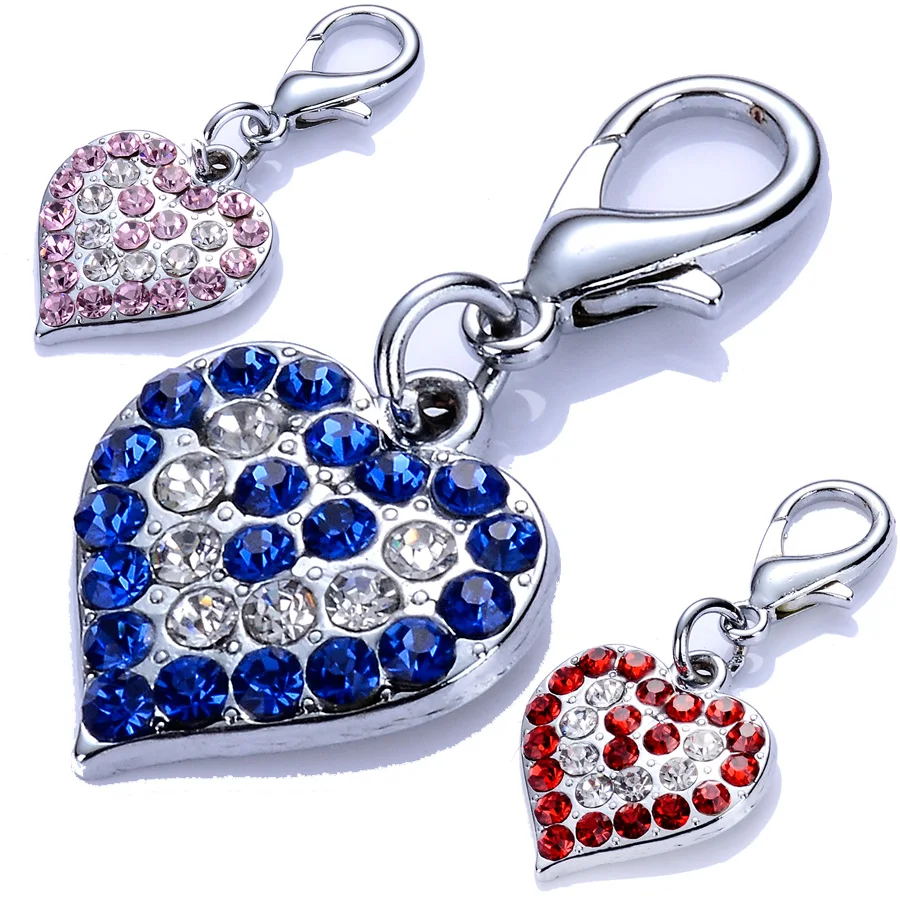 подвеска кулон для собак ошейник Стразы ювелирные подвески dog tag красный в форме