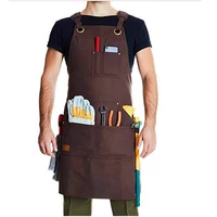 water resistant waxed canvas tool apron top quality fashion heavy duty work apron catering painter gardener barber wear uniform