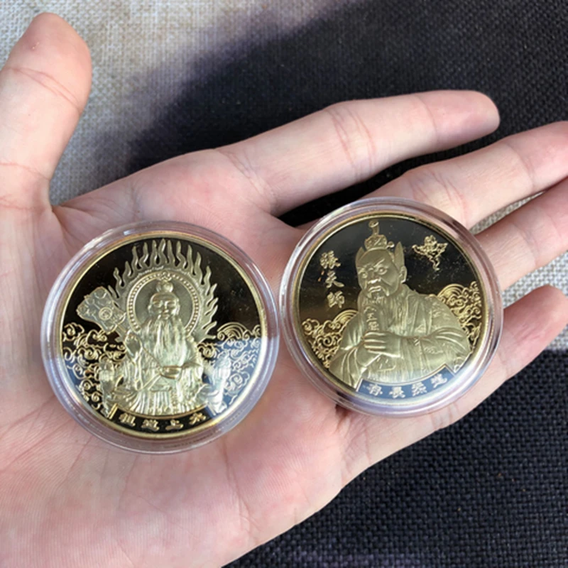 Taoist предметы Волшебные Инструменты чистая медь taishanglaojun монеты памятные