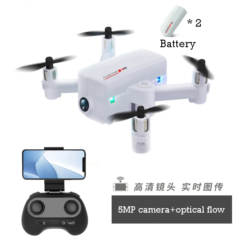 5MP camera white 2B Мини Карманный Дрон с HD 4K FVP wifi камера Дрон RC Квадрокоптер широкий угол Безголовый оптический поток режим удержания высоты Дрон - Цвет: 5MP camera white 2B