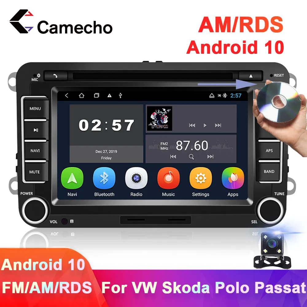 Camecho 2 Din Android автомобильный мультимедийный MP5 плеер WIFI автомобильное аудио AM/RDS